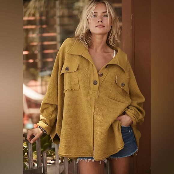 Free People Jackets & Blazers - Free People PINK Rowan Pullover Medium Oversized!!!